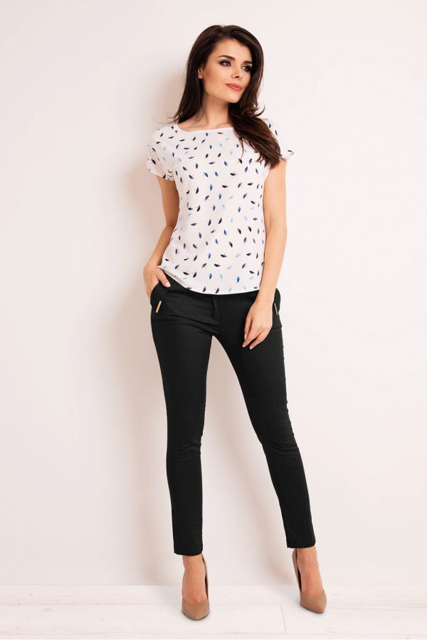 White Blouse in Women`s Blouses, Tunics with Spandex and Polyester