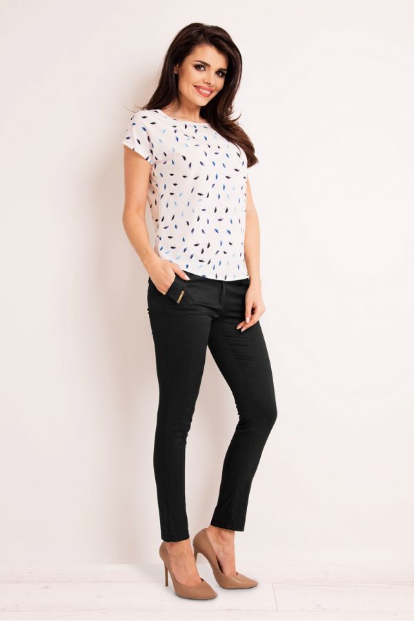 White Blouse in Women`s Blouses, Tunics with Spandex and Polyester