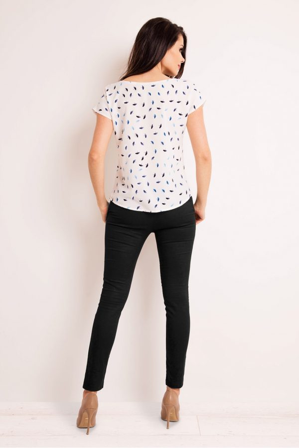 White Blouse in Women`s Blouses, Tunics with Spandex and Polyester