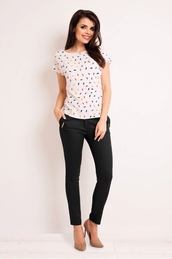 White Blouse in Women`s Blouses, Tunics with Spandex and Polyester