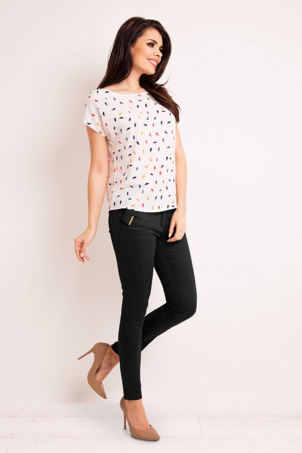 White Blouse in Women`s Blouses, Tunics with Spandex and Polyester