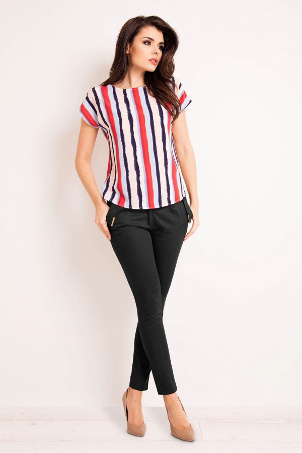 Multicolor Blouse in Women`s Blouses, Tunics with Spandex and Polyester