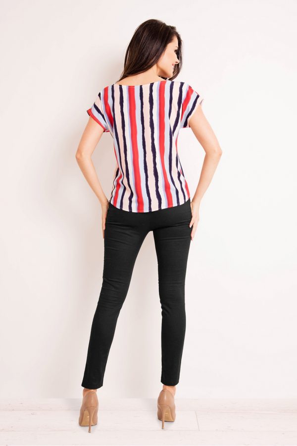 Multicolor Blouse in Women`s Blouses, Tunics with Spandex and Polyester
