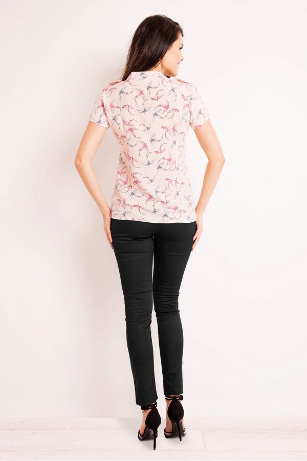 Pink Long Sleeve Shirt in Shirts For Women with Spandex and Polyester