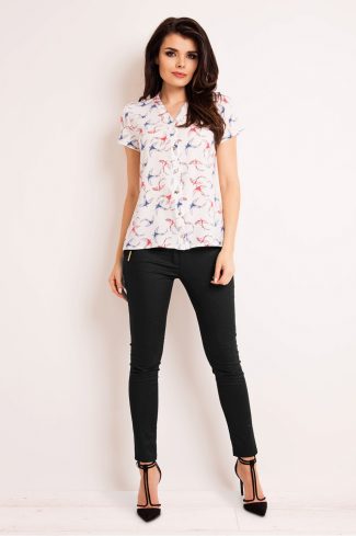 Beige Long Sleeve Shirt in Shirts For Women with Spandex and Polyester