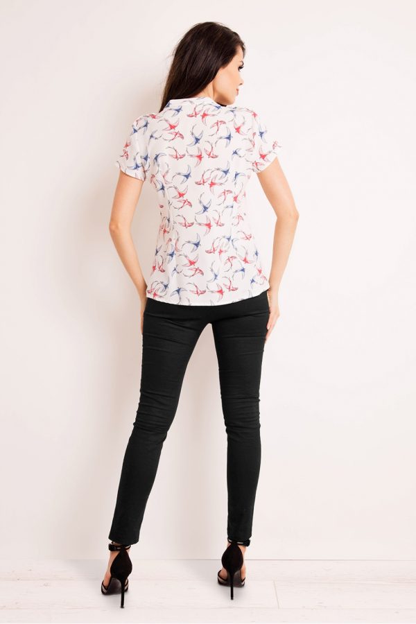 Beige Long Sleeve Shirt in Shirts For Women with Spandex and Polyester