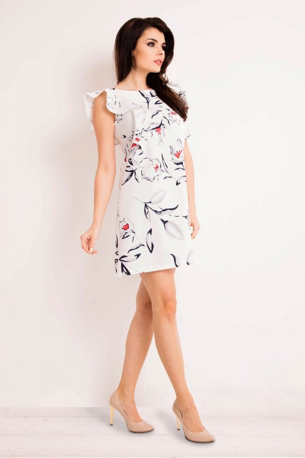 Beige Daydress in Day Dresses with Spandex and Polyester