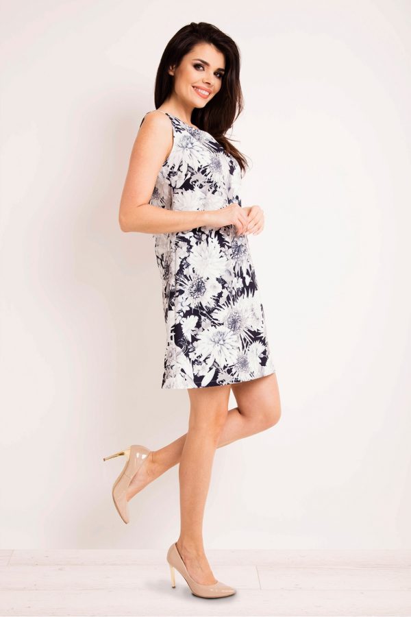 Navy Blue Daydress in Day Dresses with Spandex and Polyester