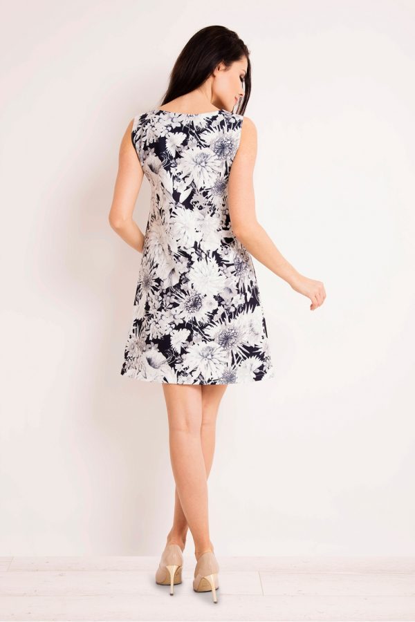 Navy Blue Daydress in Day Dresses with Spandex and Polyester
