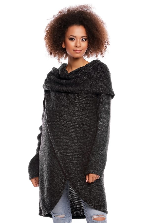 Black Pregnancy Sweater in Sweter Ciążowy with Acrylic
