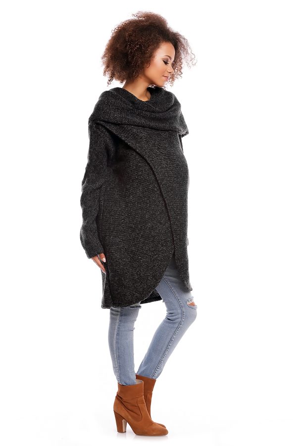 Black Pregnancy Sweater in Sweter Ciążowy with Acrylic