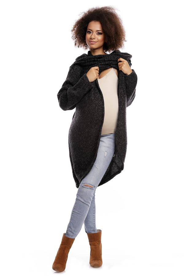 Black Pregnancy Sweater in Sweter Ciążowy with Acrylic