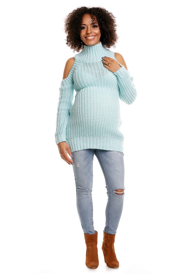 Blue Pregnancy Sweater in Sweter Ciążowy with