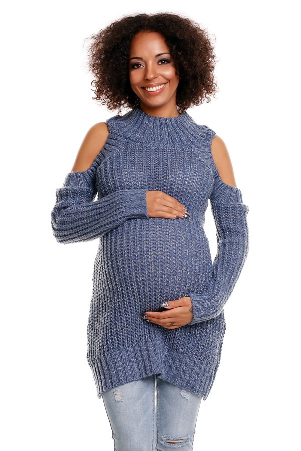 Blue Pregnancy Sweater in Sweter Ciążowy with