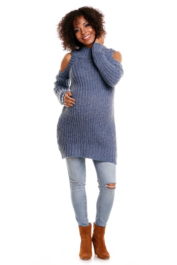 Blue Pregnancy Sweater in Sweter Ciążowy with