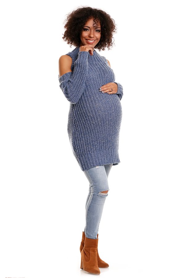 Blue Pregnancy Sweater in Sweter Ciążowy with