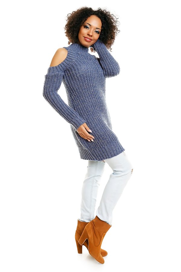 blue Hard-knitted jumper model 84345 PeeKaBoo