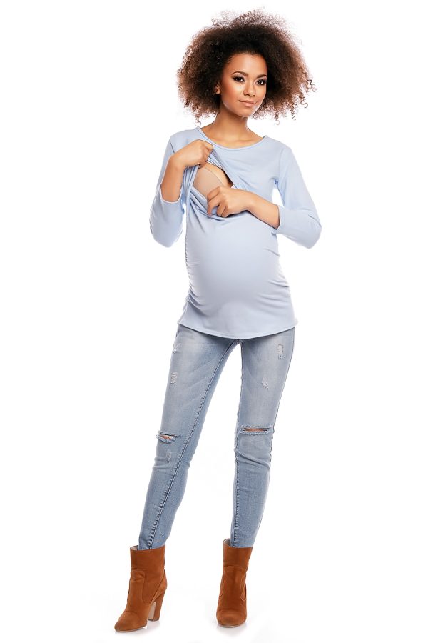 Blue Maternity Tunic in Maternity Tunics with Cotton