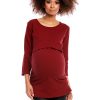 Red Maternity Tunic in Maternity Tunics with Cotton