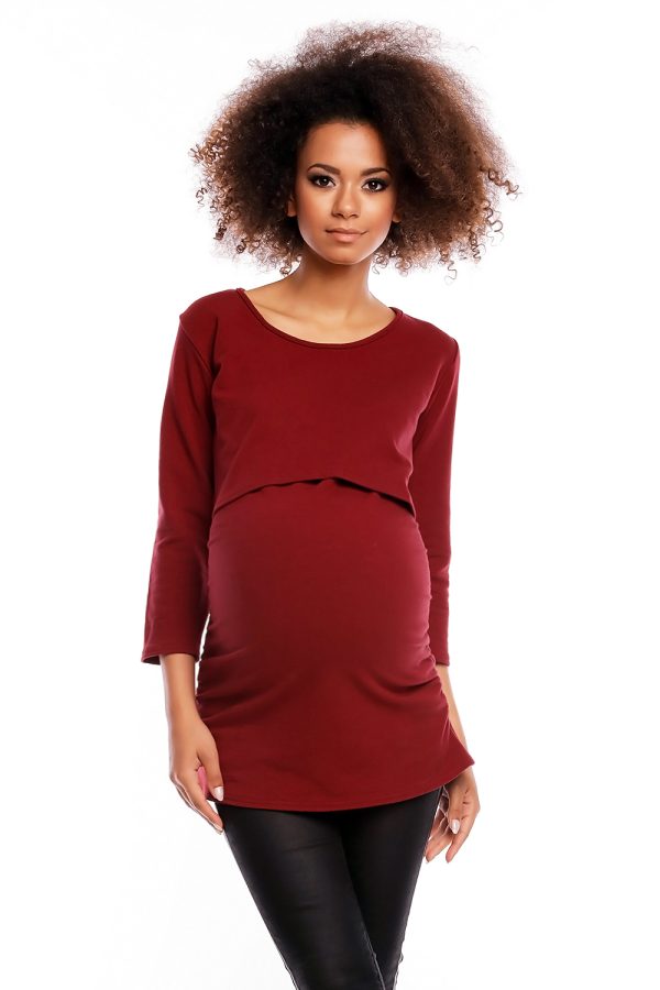 Red Maternity Tunic in Maternity Tunics with Cotton
