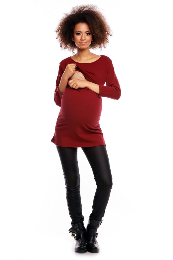 Red Maternity Tunic in Maternity Tunics with Cotton