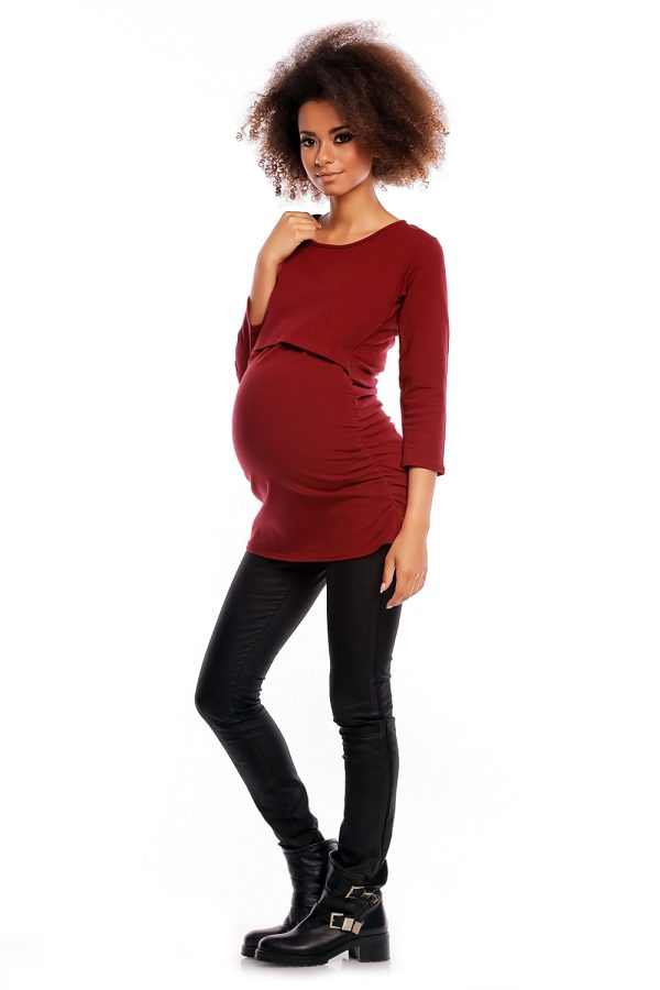Red Maternity Tunic in Maternity Tunics with Cotton