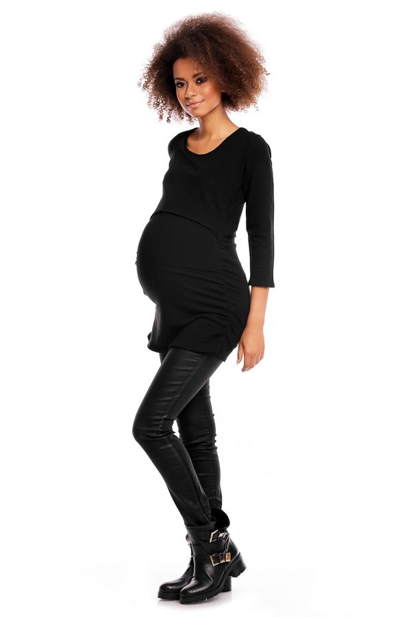 Black Maternity Tunic in Maternity Tunics with Cotton