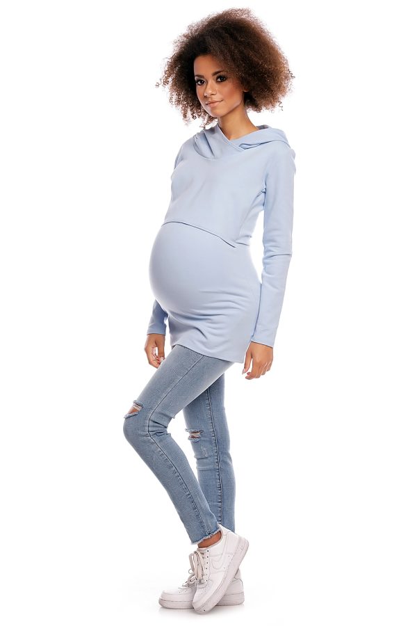 Blue Maternity Sweatshirt in Bluza Ciążowa with Cotton