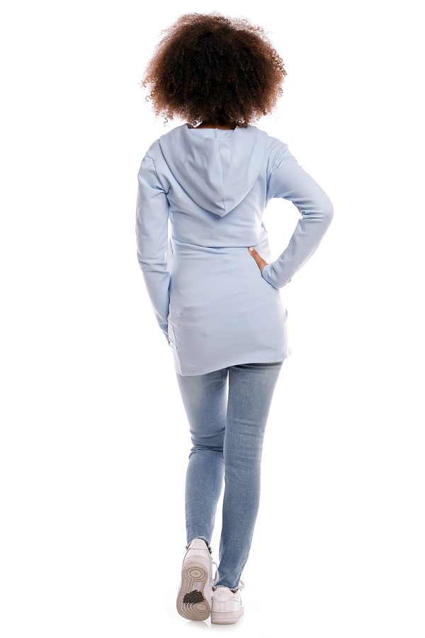 Blue Maternity Sweatshirt in Bluza Ciążowa with Cotton