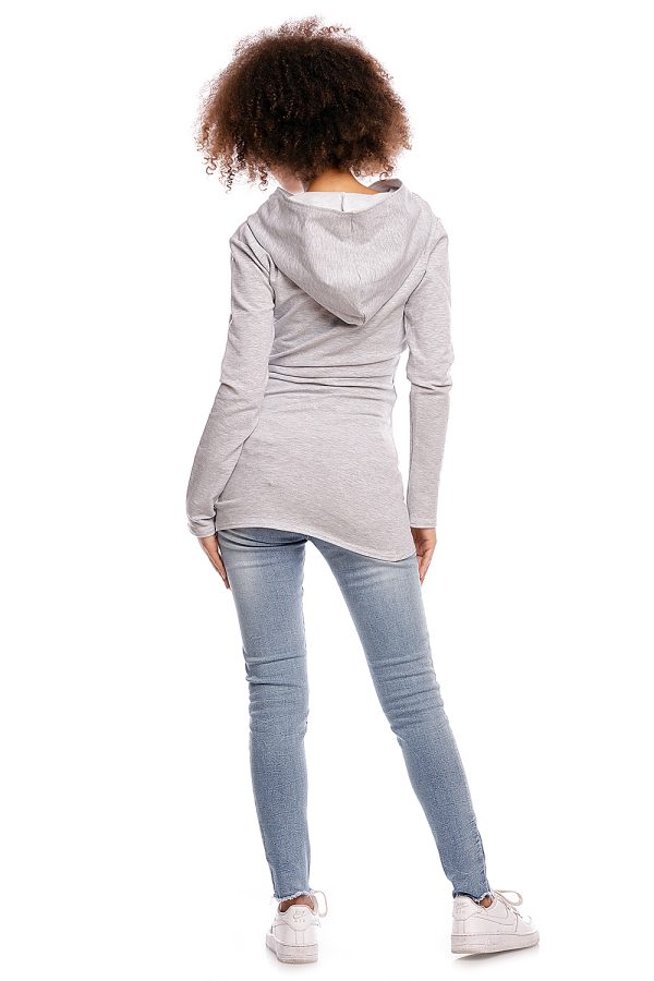 Grey Maternity Sweatshirt in Bluza Ciążowa with Cotton
