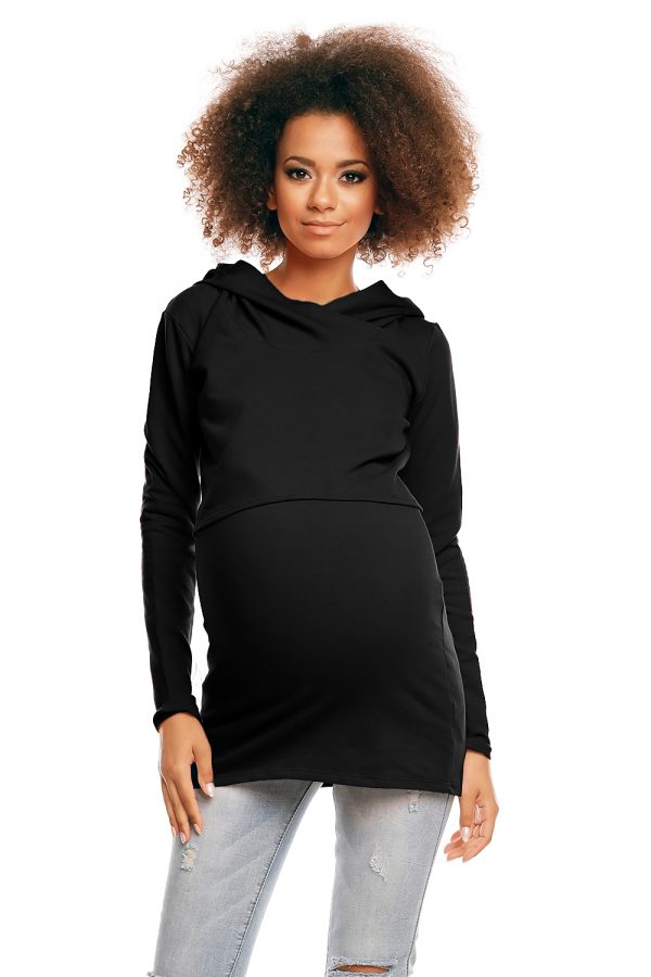 Black Maternity Sweatshirt in Bluza Ciążowa with Cotton