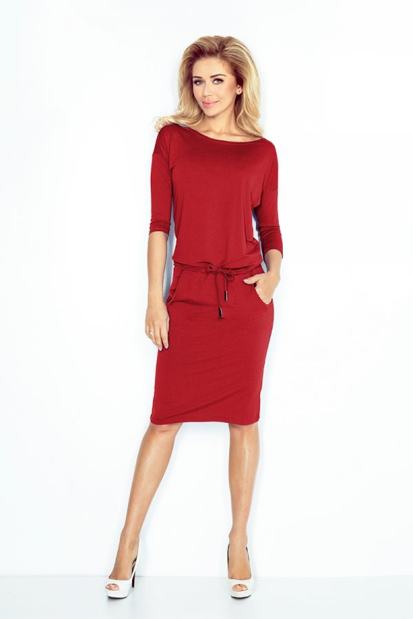 Red Daydress in Day Dresses with Spandex and Viscose