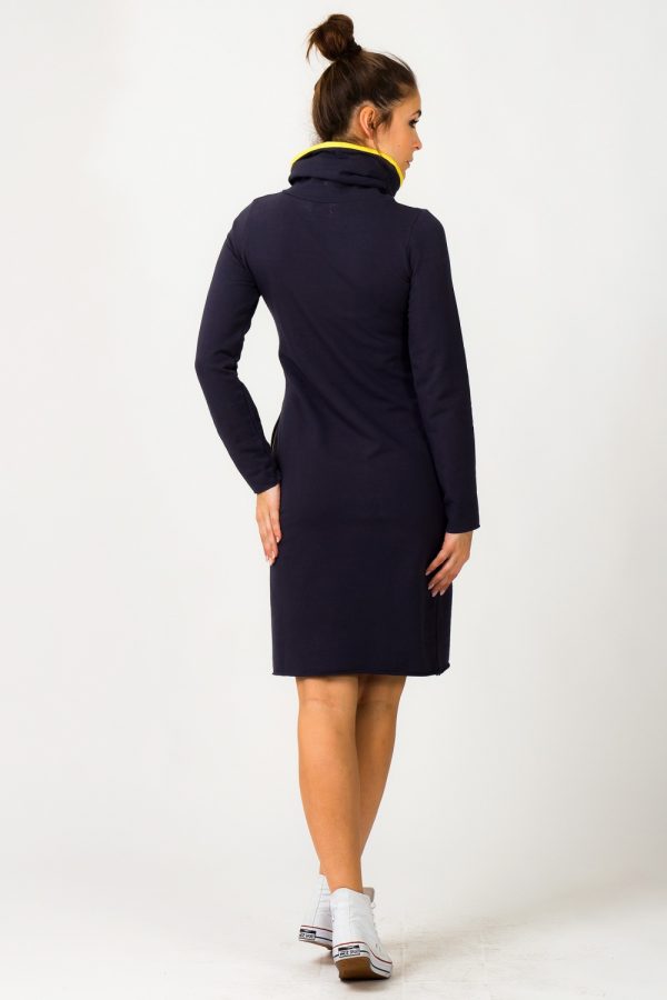 Navy Blue Daydress in Day Dresses with Cotton and Polyester