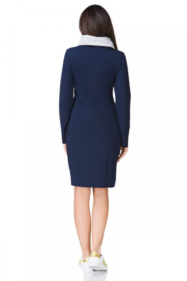 Navy Blue Daydress 1 in Cotton and Polyester