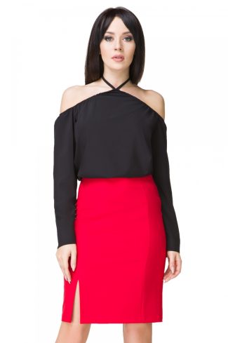 Black Blouse in Women`s Blouses, Tunics with Polyester