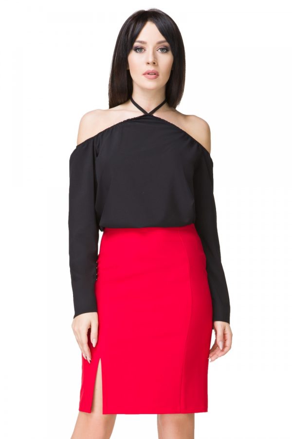 Black Blouse in Women`s Blouses, Tunics with Polyester