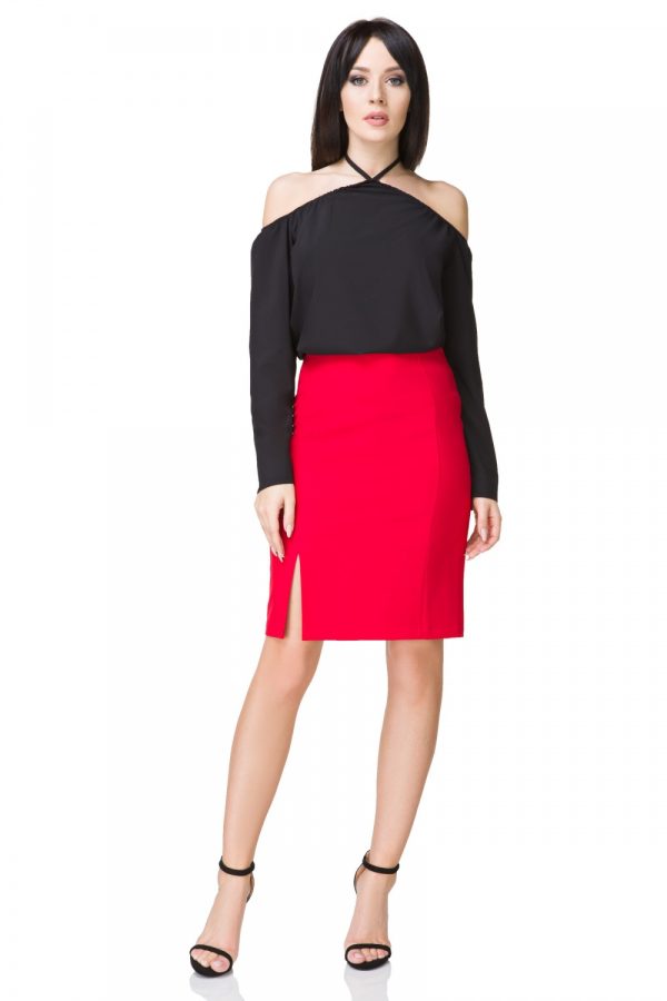 Black Blouse in Women`s Blouses, Tunics with Polyester