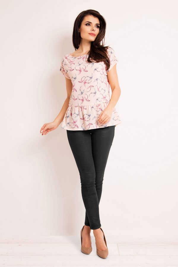 Pink Blouse in Women`s Blouses, Tunics with Spandex and Polyester