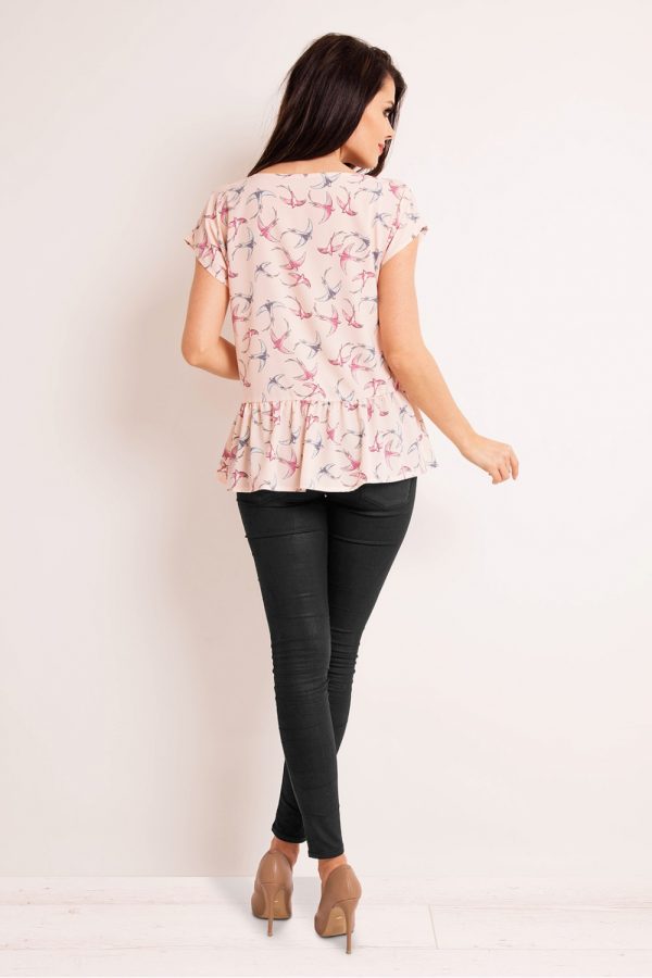 Pink Blouse in Women`s Blouses, Tunics with Spandex and Polyester