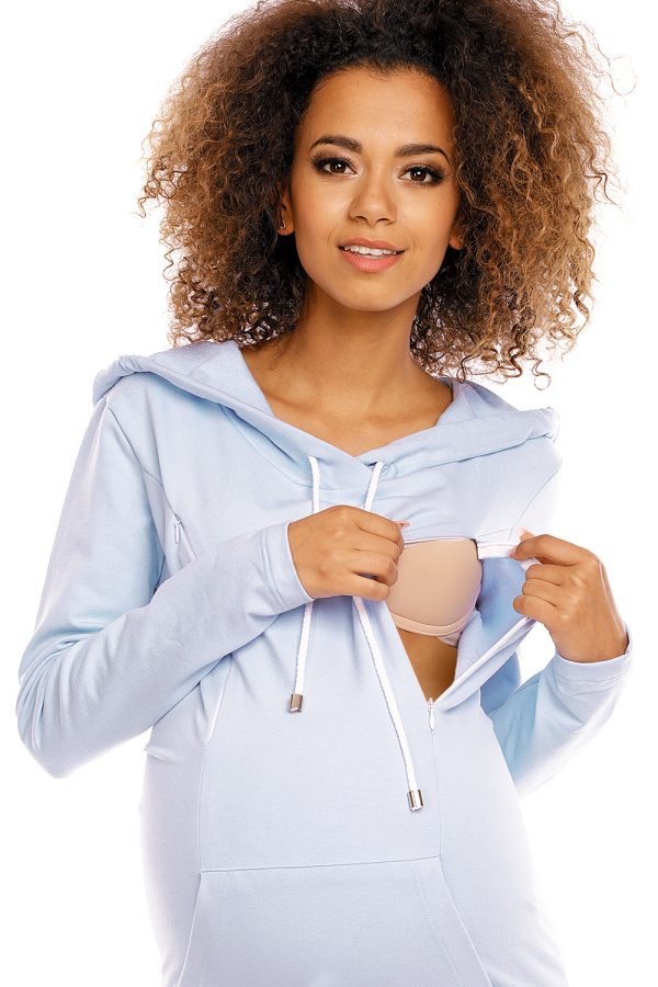 Blue Pregnancy Dress in Maternity Dresses with Cotton and Spandex