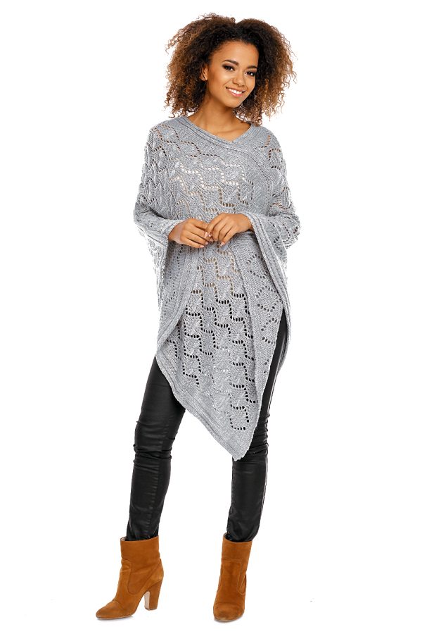 Grey Poncho in Cardigans For Women, Ponchos with Acrylic