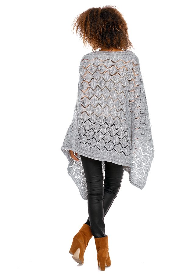 Grey Poncho in Cardigans For Women, Ponchos with Acrylic