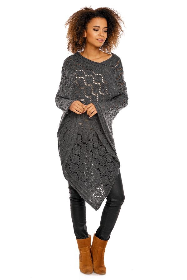 Grey Poncho in Cardigans For Women, Ponchos with Acrylic