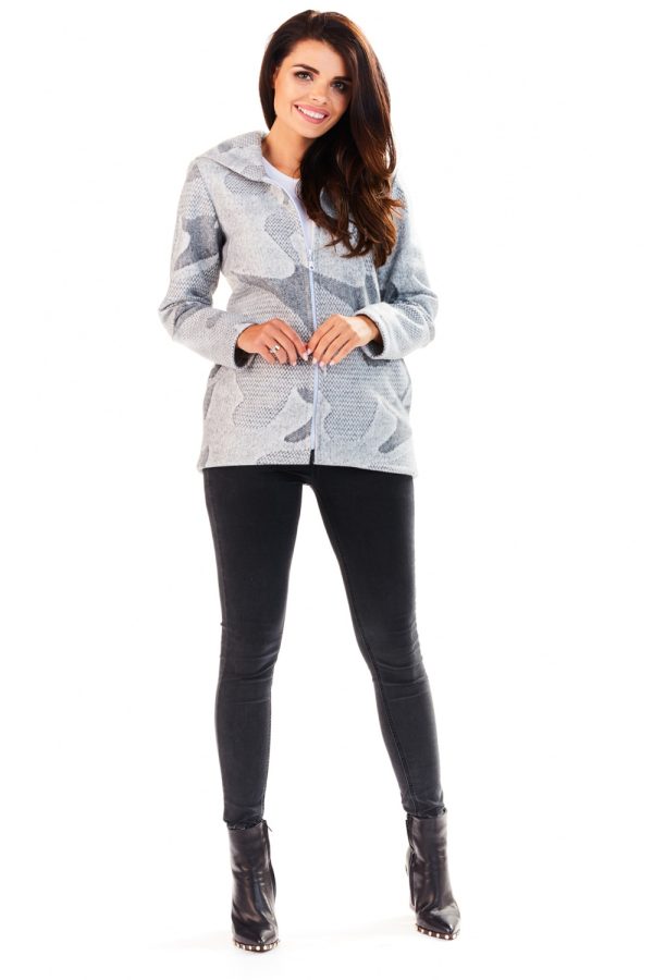 Grey Jacket in Women`s Coats, Jackets with Spandex, Polyester and Viscose