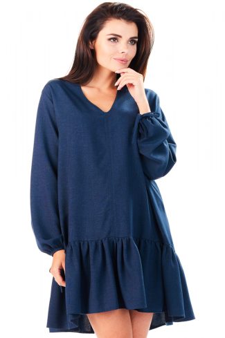 Navy Blue Daydress in Day Dresses with Len and Polyester