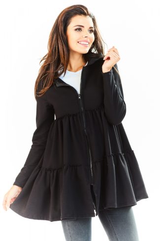 Black Sweatshirt in Sweatshirts For Women with Cotton and Spandex