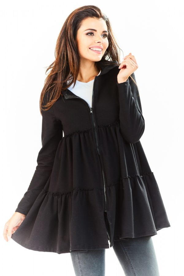 Black Sweatshirt in Sweatshirts For Women with Cotton and Spandex