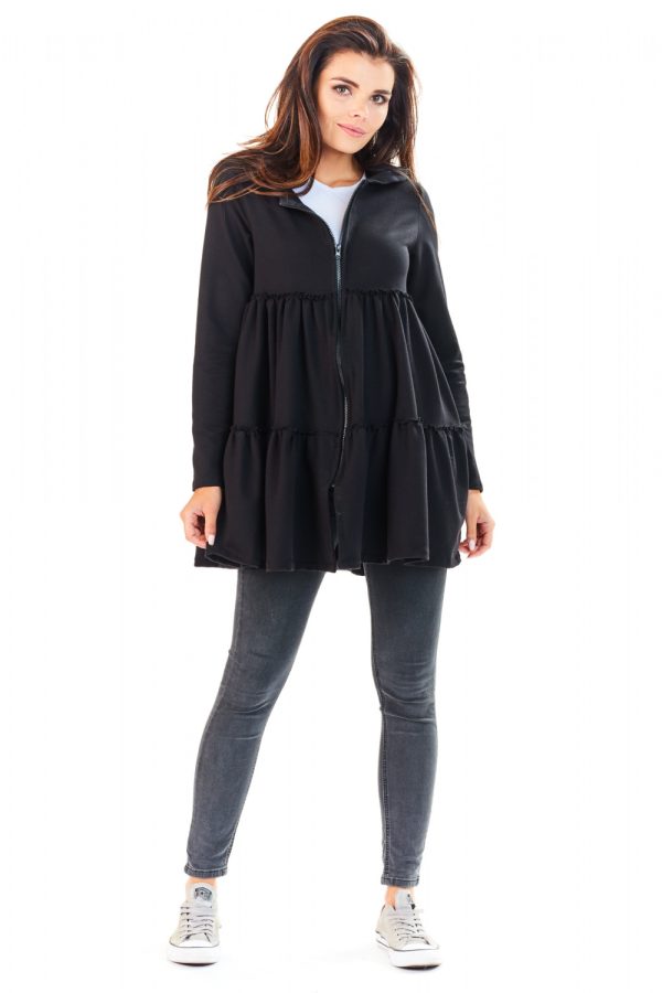 Black Sweatshirt in Sweatshirts For Women with Cotton and Spandex
