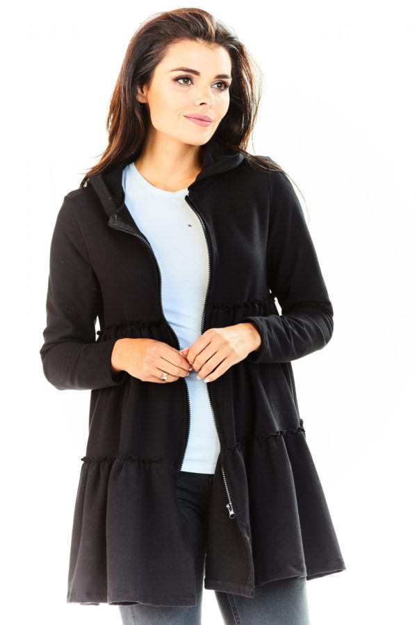 Black Sweatshirt in Sweatshirts For Women with Cotton and Spandex