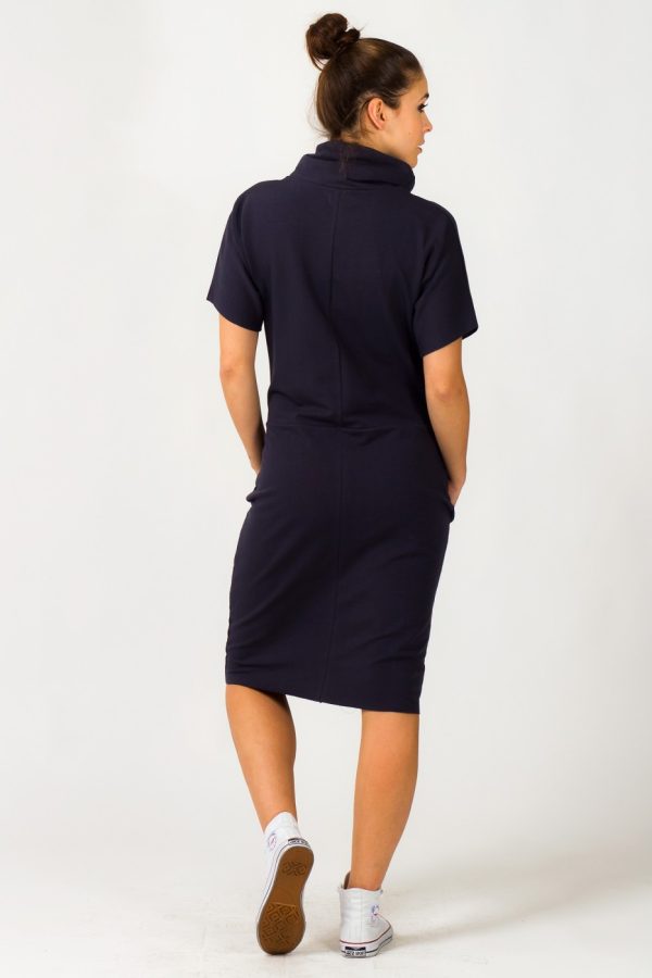 Navy Blue Daydress 4 in Cotton and Polyester